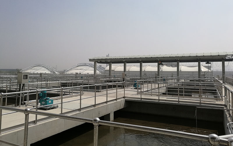 青島李村河污水處理廠反吊氟碳纖維膜